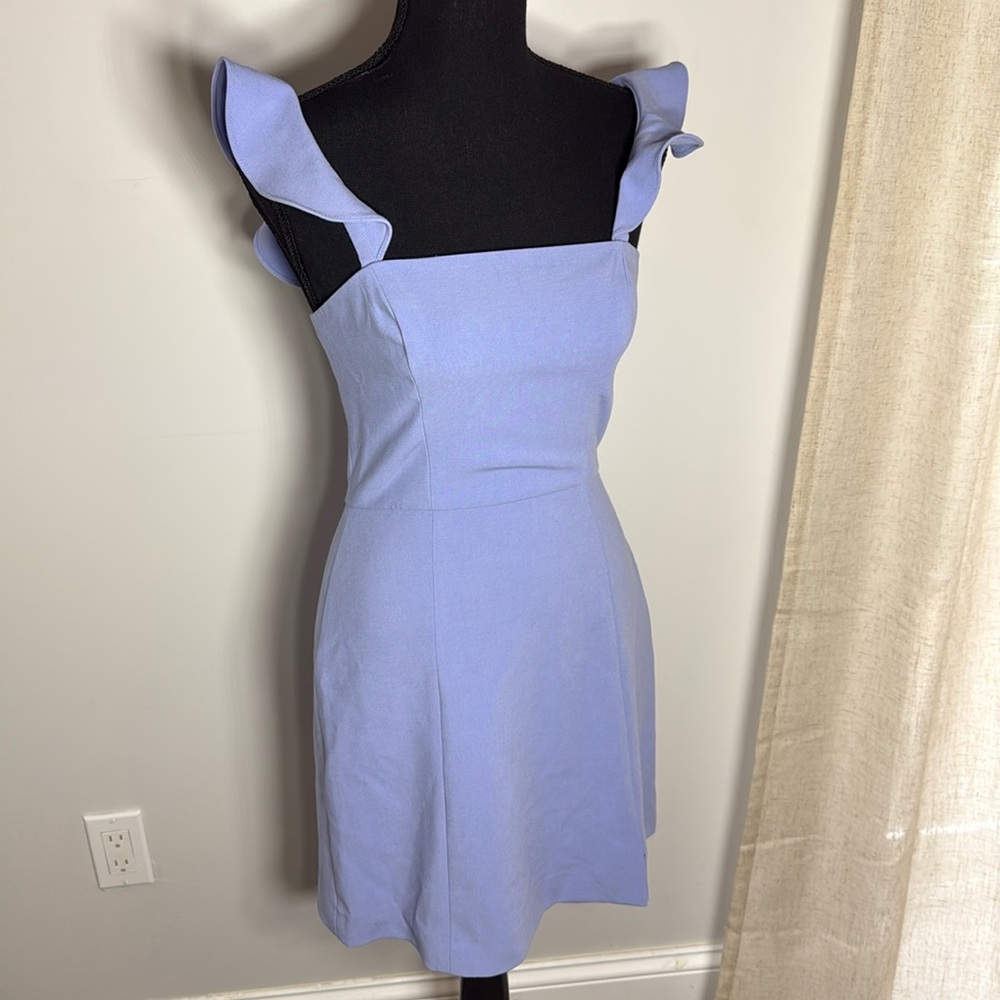 Women Plain Casual Mini Dress, Dusty Blue - Picture 5 of 9